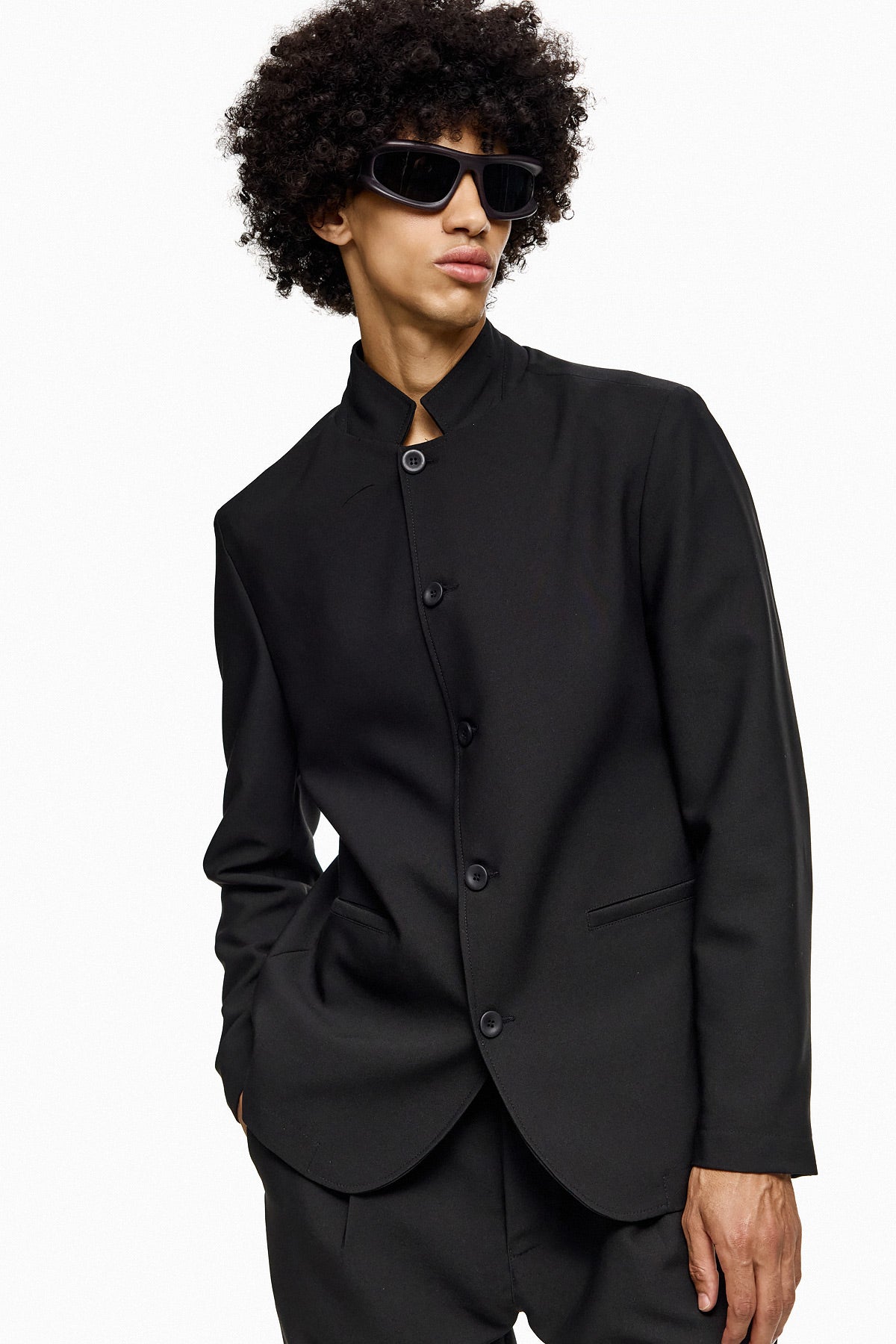 Stand Up-Collar Tailored Jacket ENJU