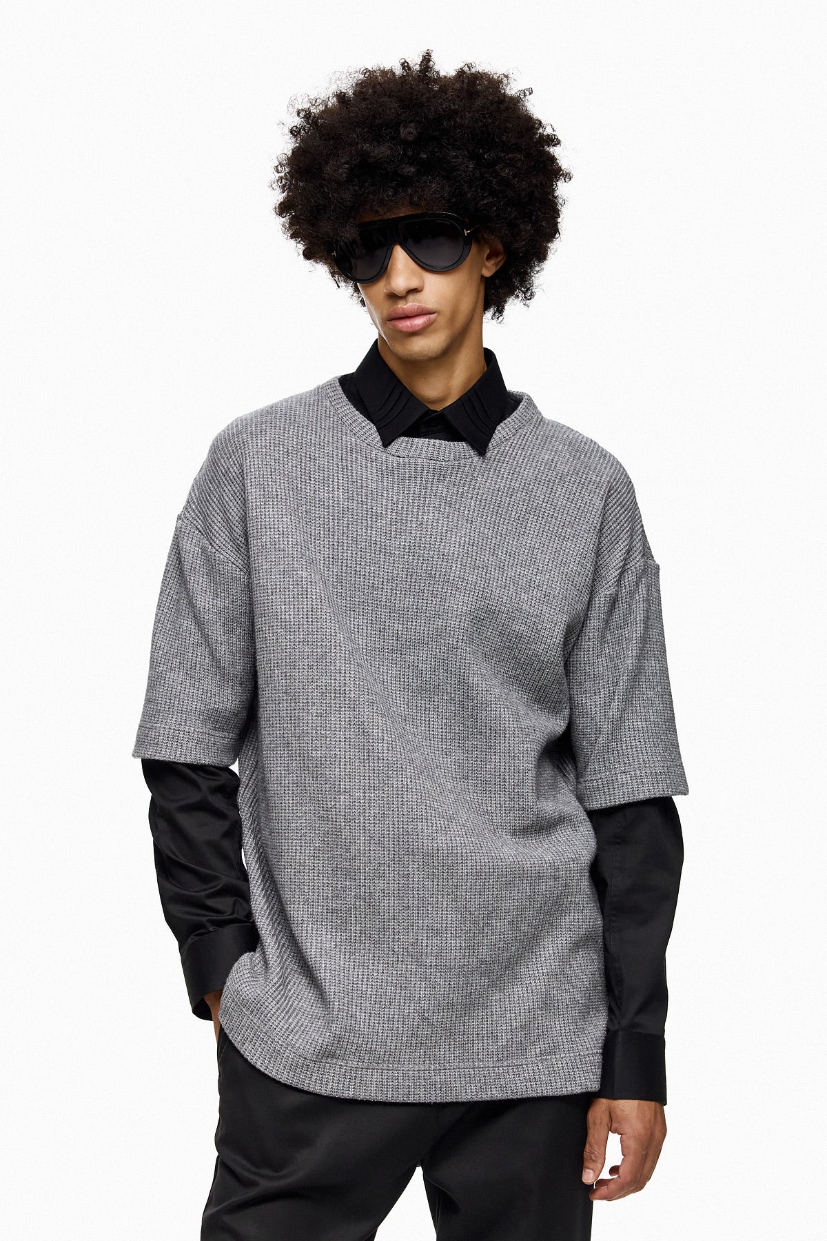 Textured Oversized T-Shirt AKIO