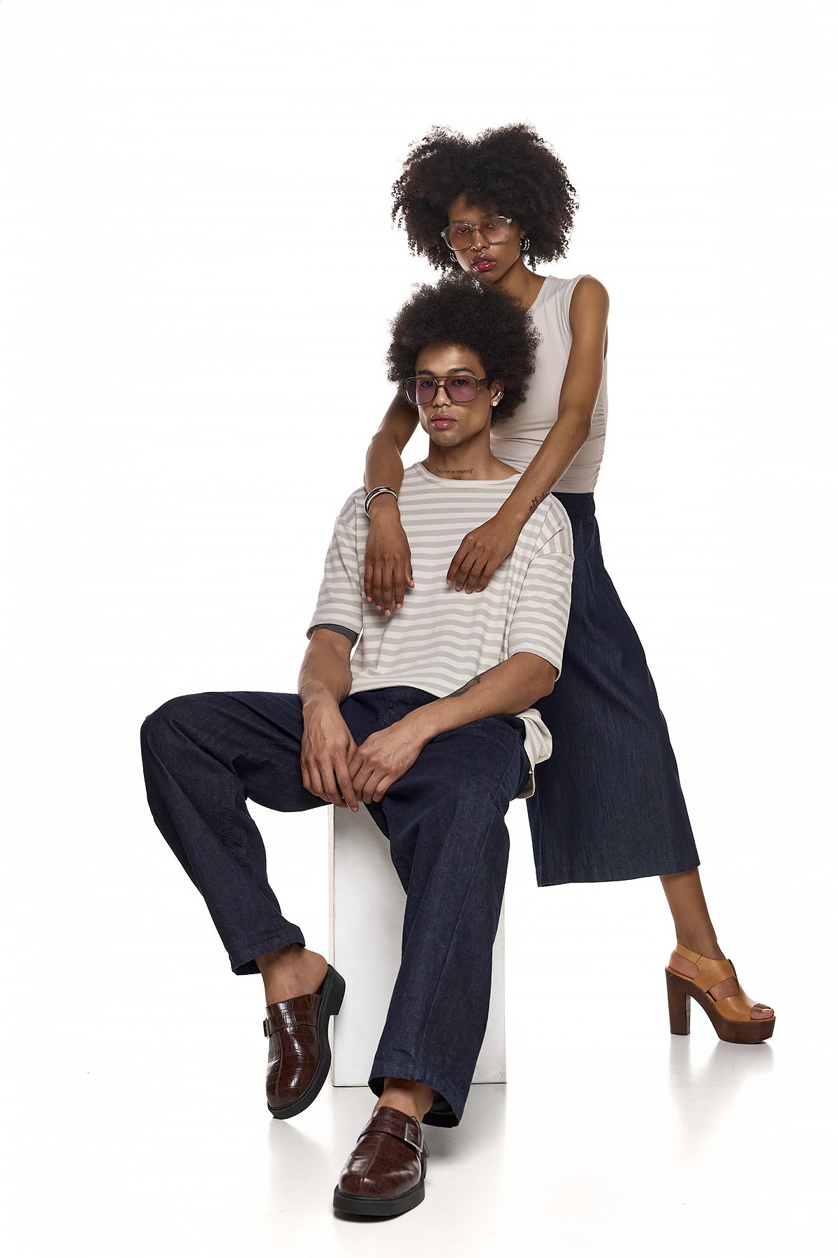 Raw Wash Wide Leg Denim - AKIRA