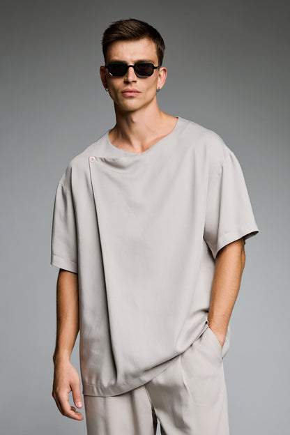 Luxury Button Oversize Top