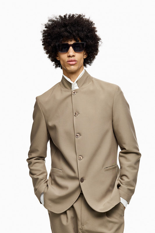 Stand Up-Collar Tailored Jacket ENJU