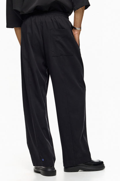 Wide-Leg Pleated Trousers with Elastic Waist AKI