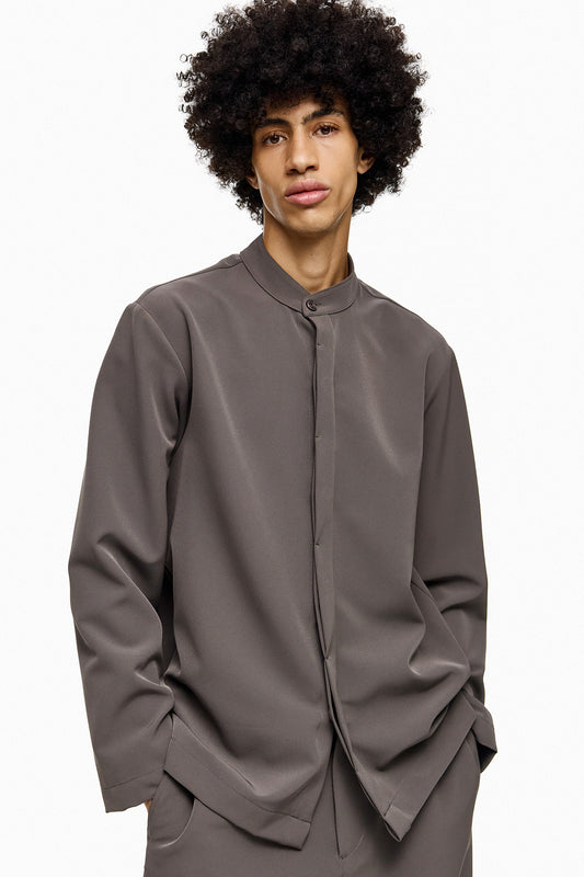 Minimal Mandarin-Collar Shirt DAIZEN