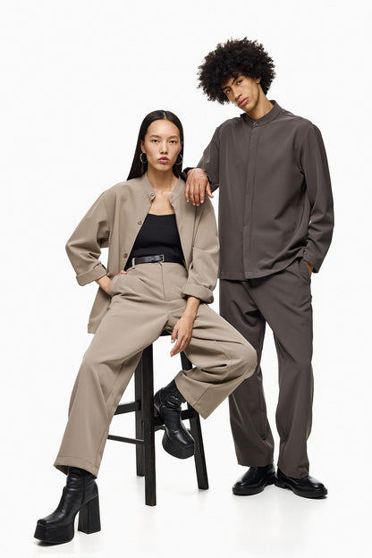 Minimal Mandarin-Collar Shirt DAIZEN