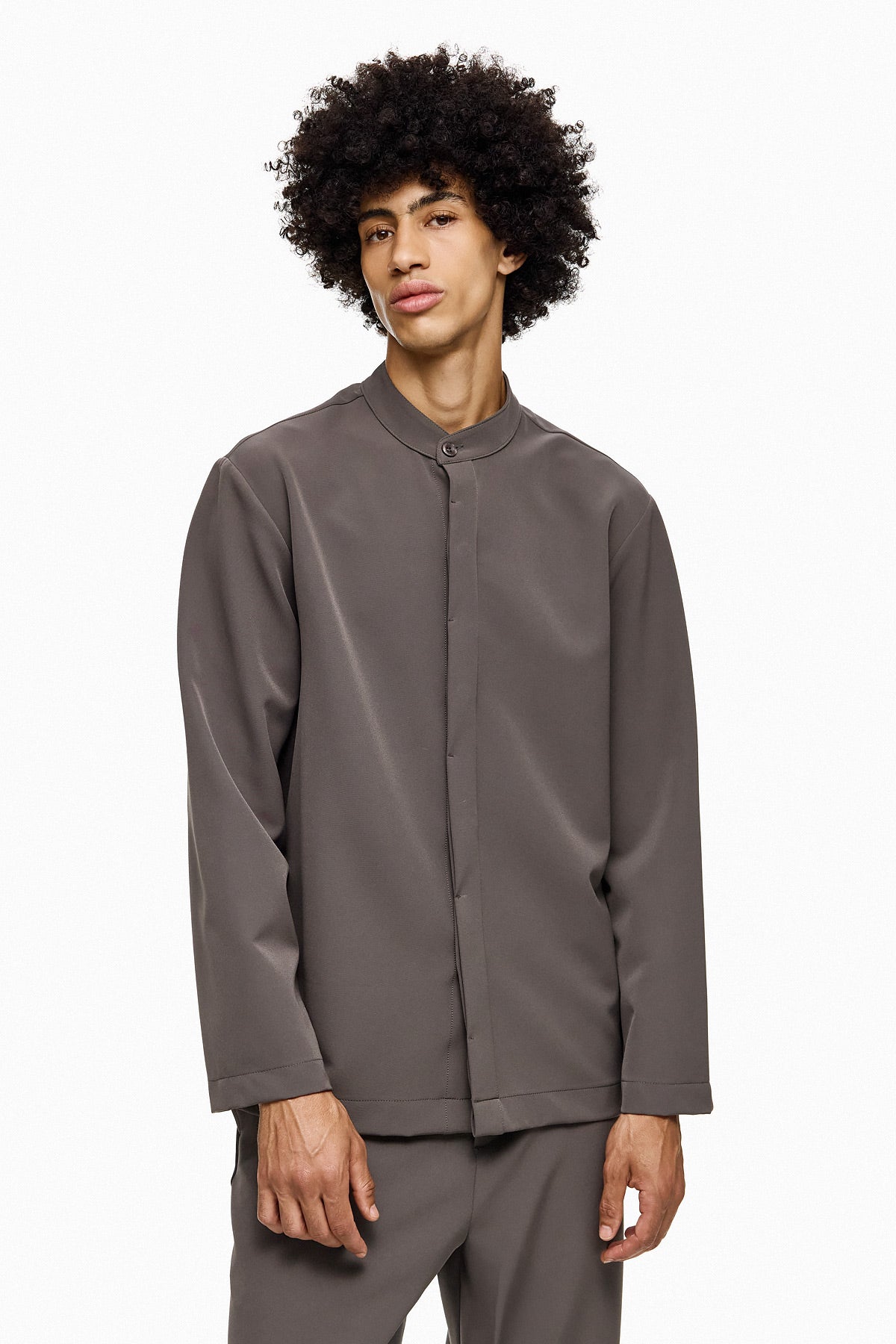 Minimal Mandarin-Collar Shirt DAIZEN