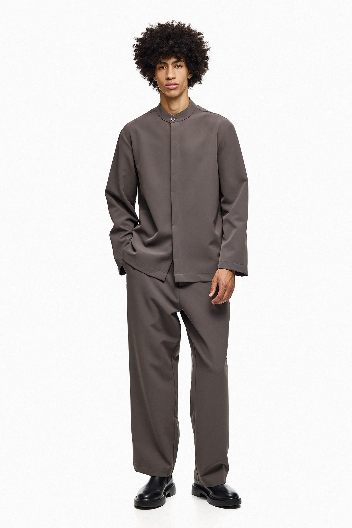 Minimal Mandarin-Collar Shirt DAIZEN