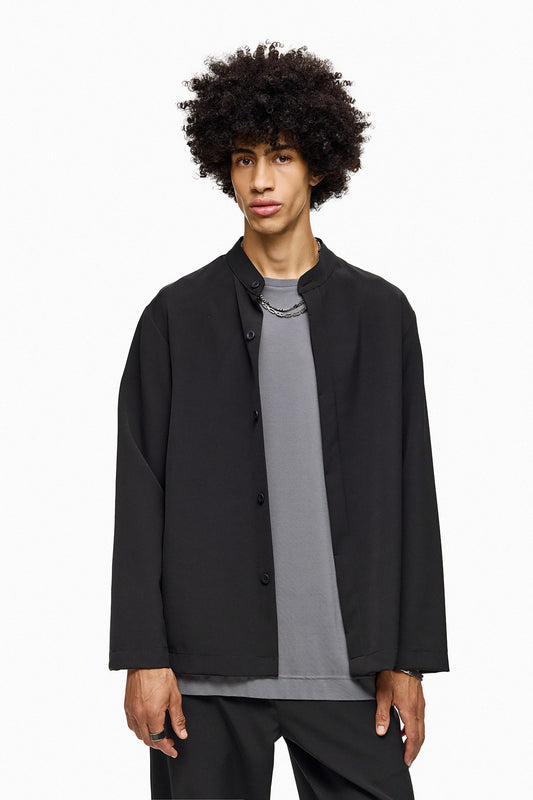 Minimal Mandarin-Collar Shirt DAIZEN