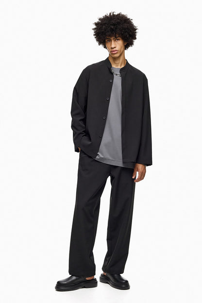 Minimal Mandarin-Collar Shirt DAIZEN