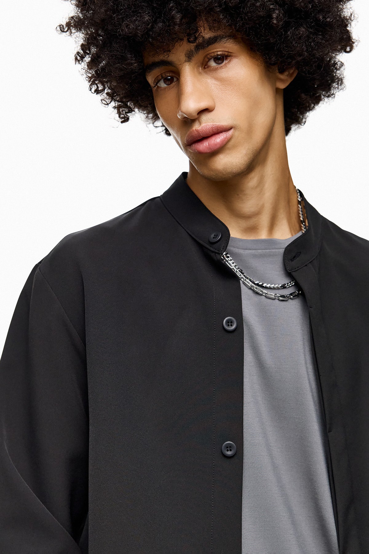 Minimal Mandarin-Collar Shirt DAIZEN