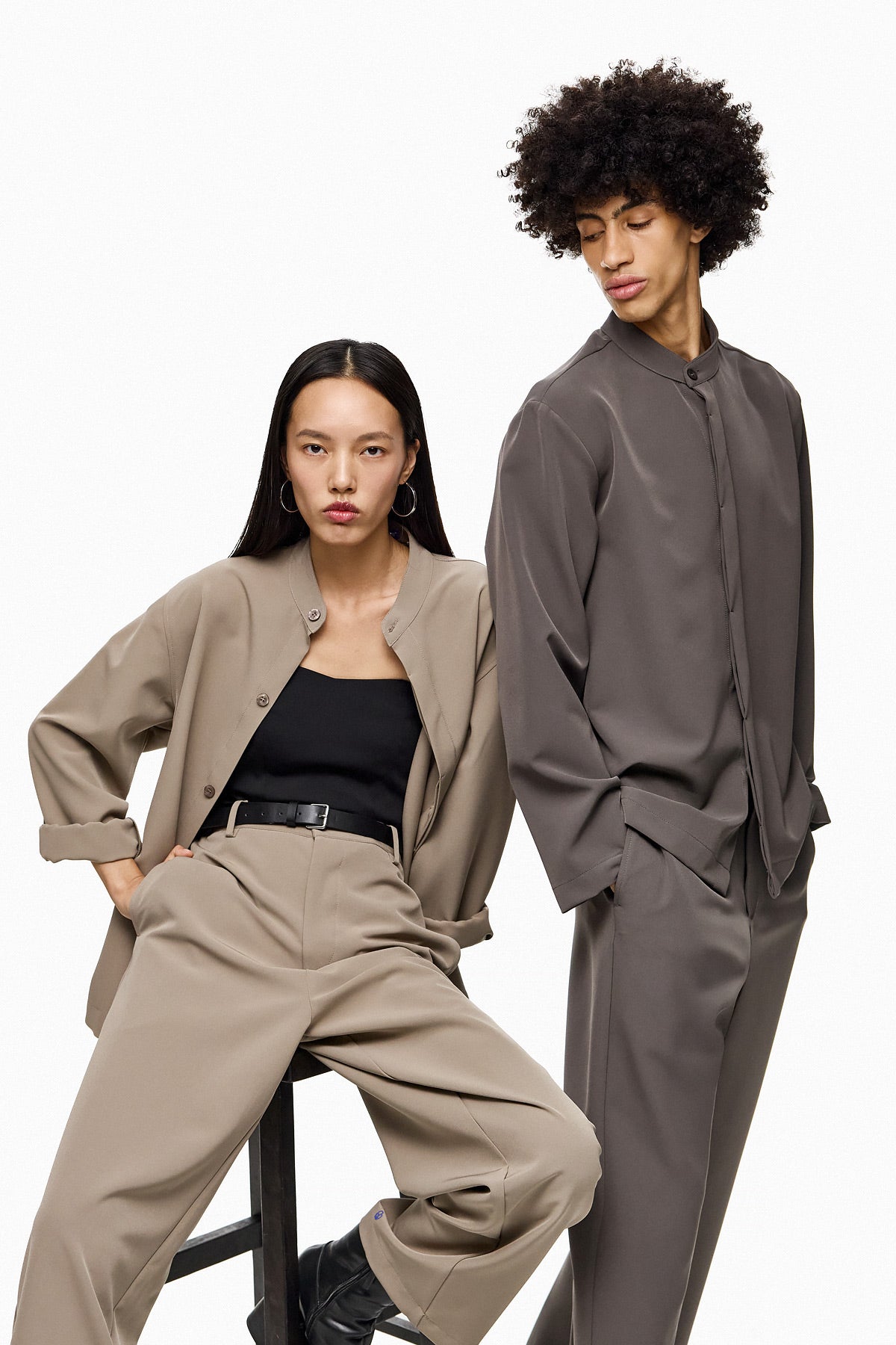 Minimal Mandarin-Collar Shirt DAIZEN