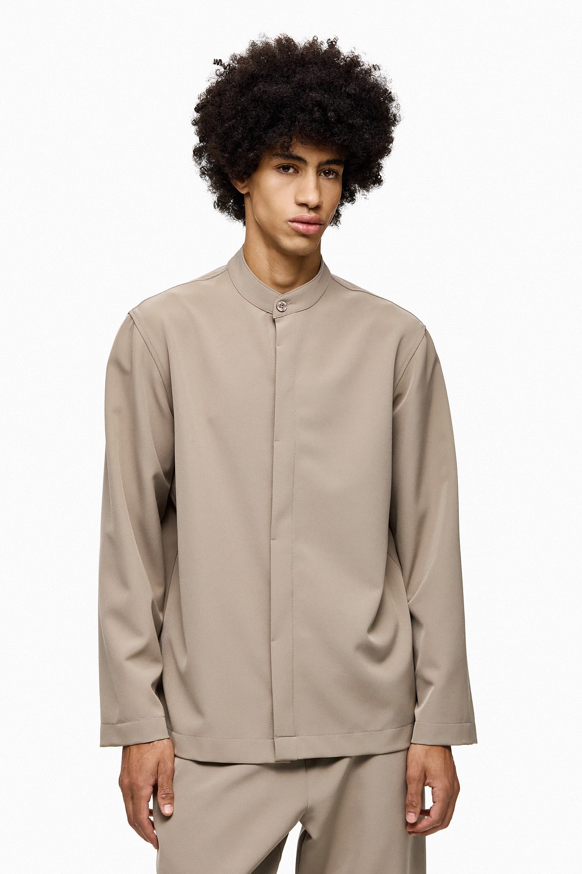 Minimal Mandarin-Collar Shirt DAIZEN