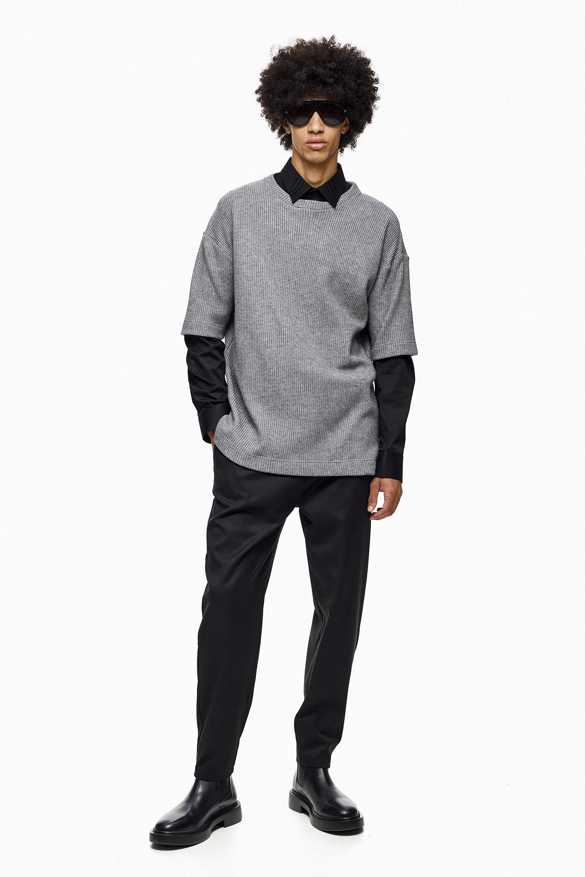 Textured Oversized T-Shirt AKIO