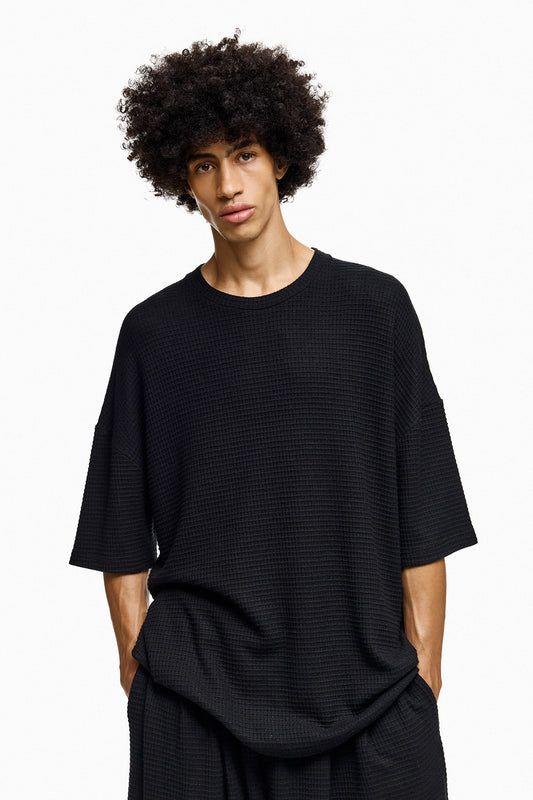 Waffle-Knit Oversized Tee KUMO