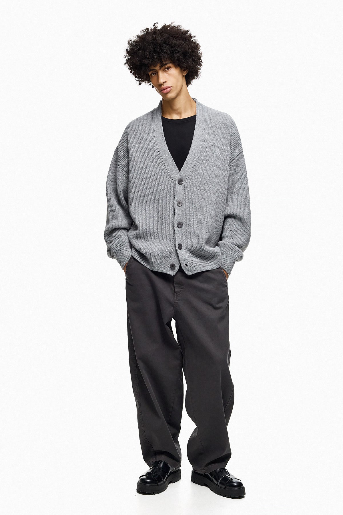 Rib-Knit Cardigan YUKI