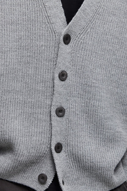 Rib-Knit Cardigan YUKI