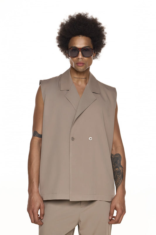 Sleeveless Double-Breasted Vest – ATSUSHI