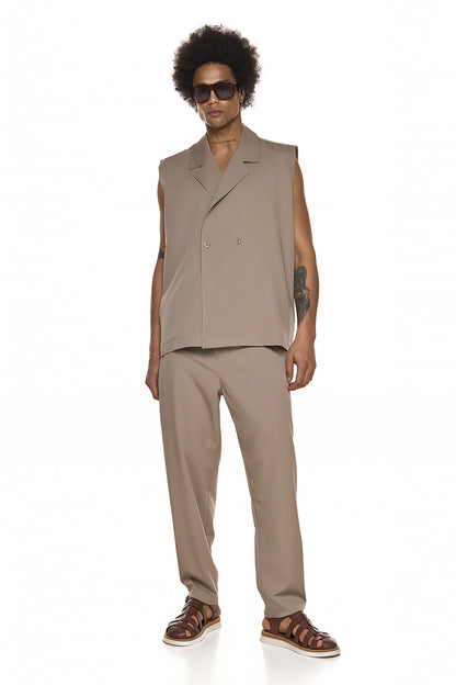 Sleeveless Double-Breasted Vest – ATSUSHI