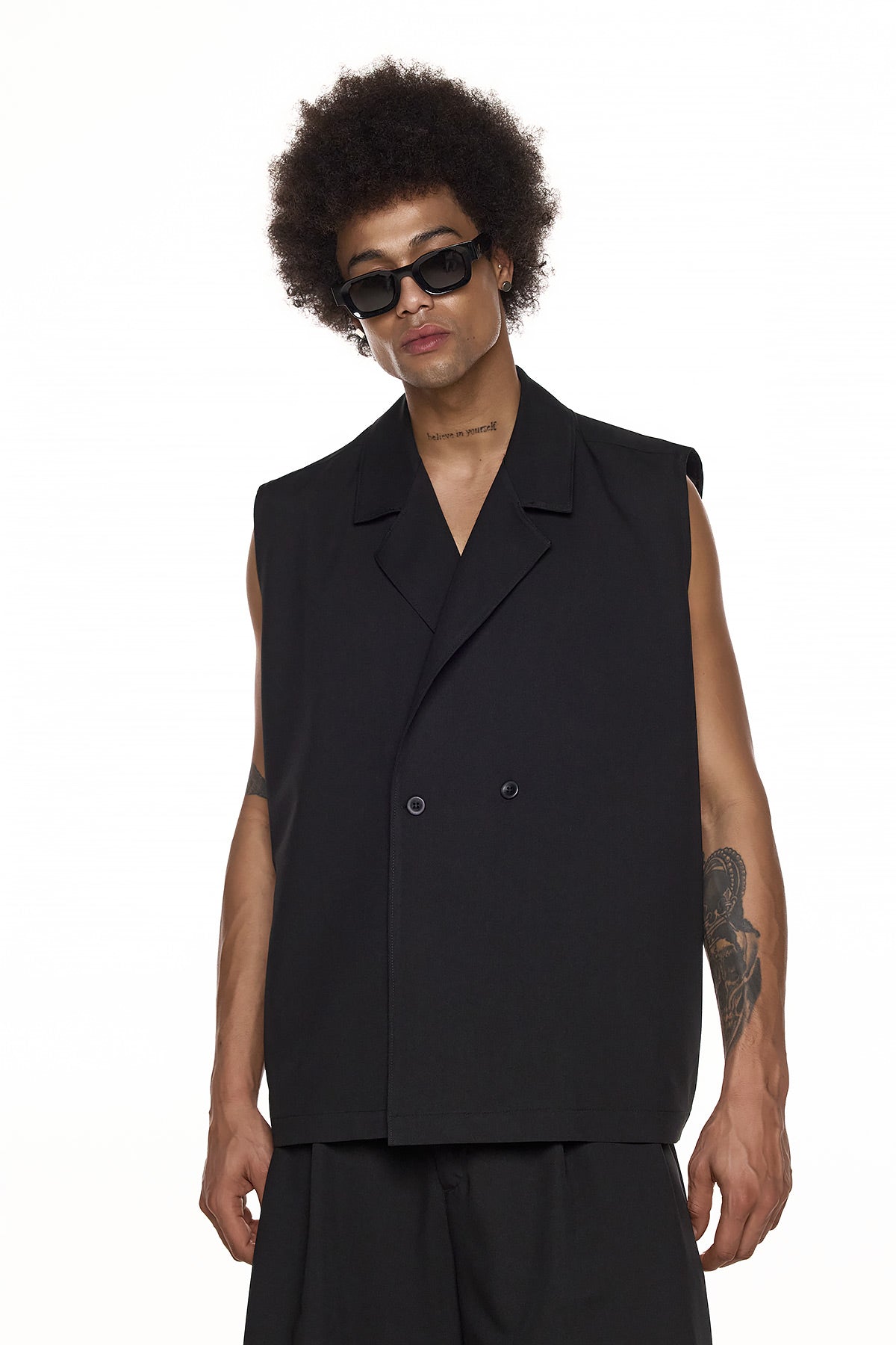 Sleeveless Double-Breasted Vest – ATSUSHI