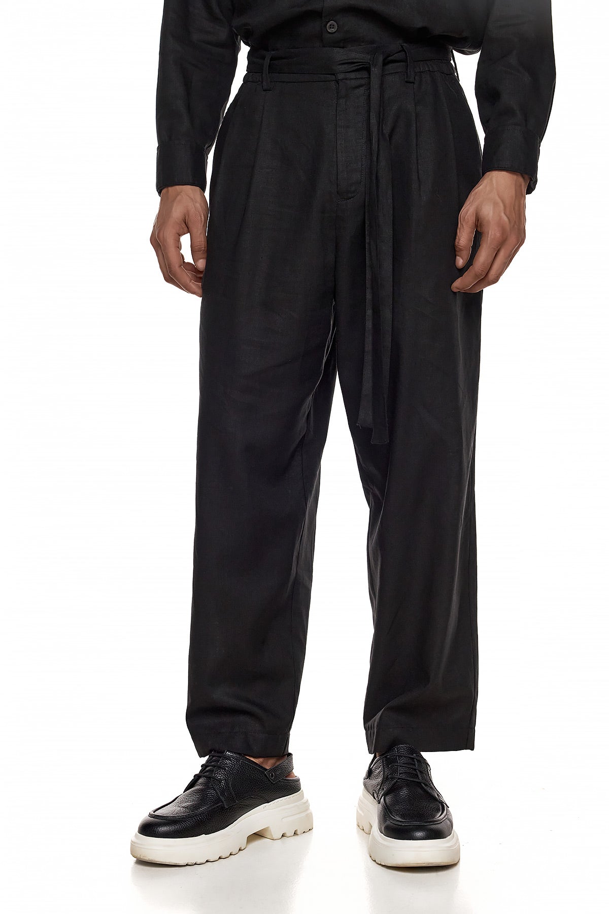 Relaxed Linen Tailored Trousers - SUNA
