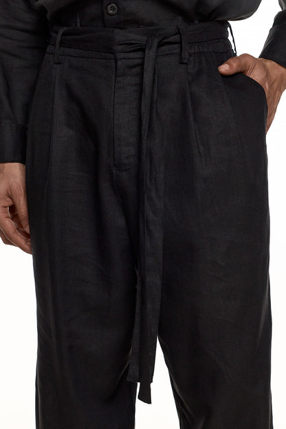 Relaxed Linen Tailored Trousers - SUNA