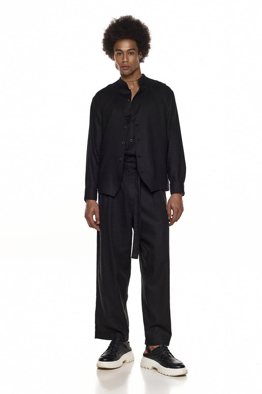 Relaxed Linen Tailored Trousers - SUNA