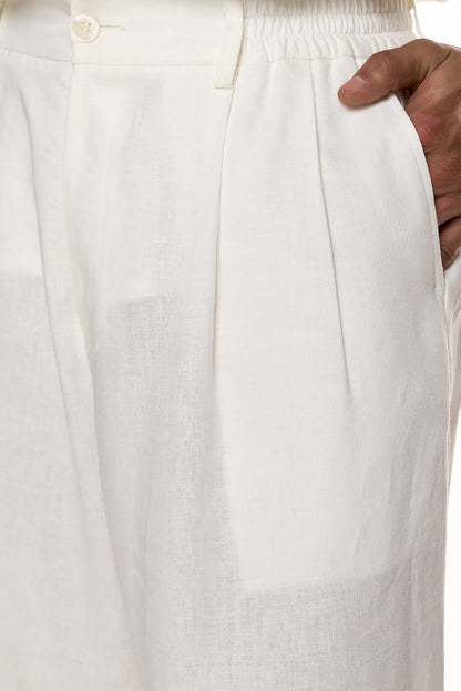Relaxed Linen Tailored Trousers - SUNA