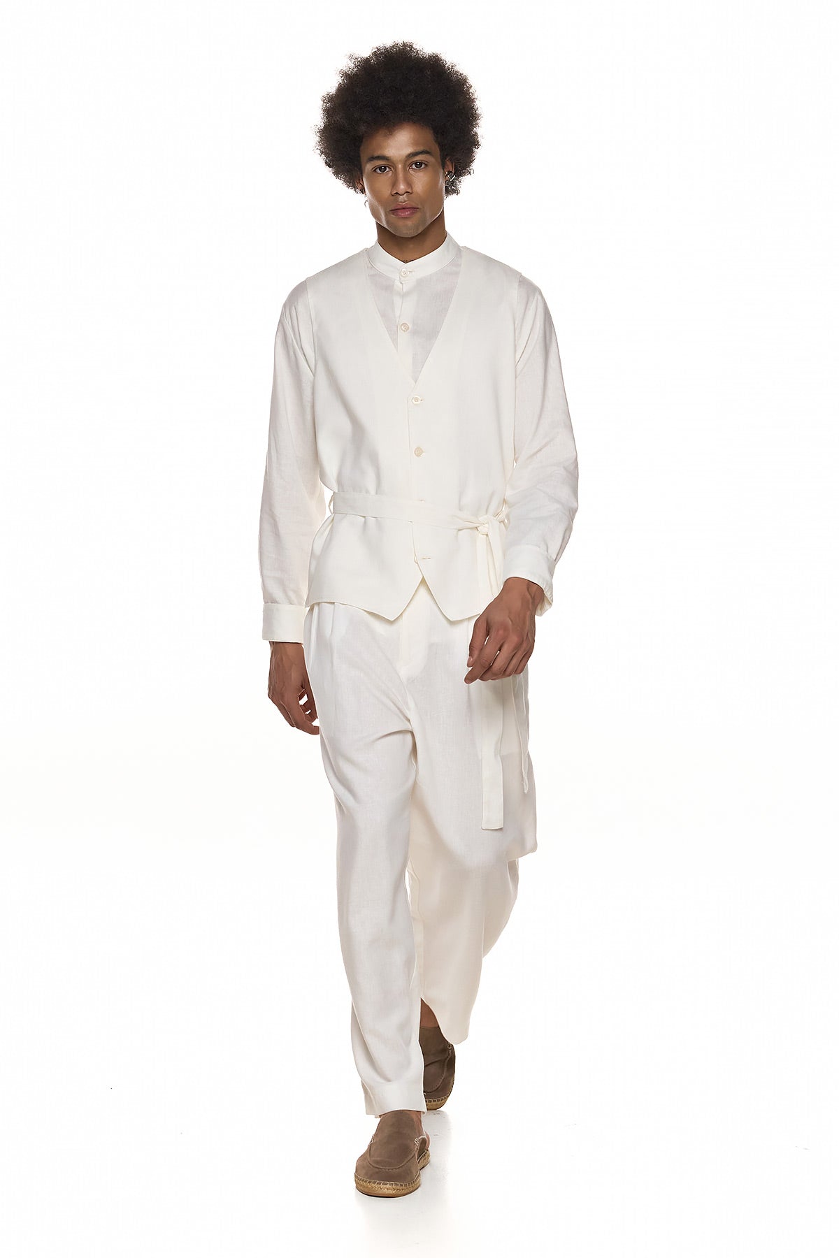 Relaxed Linen Tailored Trousers - SUNA