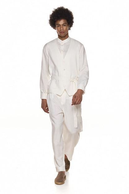 Relaxed Linen Tailored Trousers - SUNA