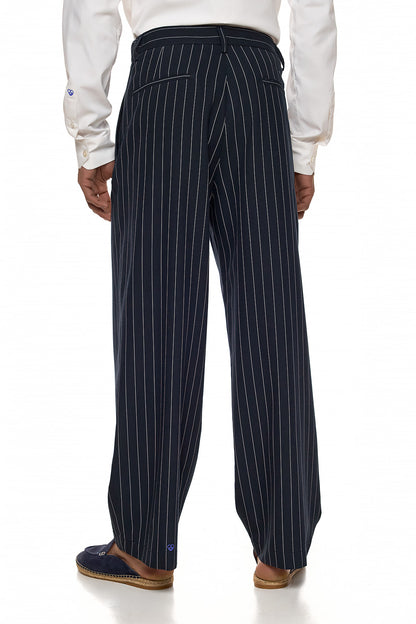 Pinstripe Tailored Relaxed Trousers - HARU