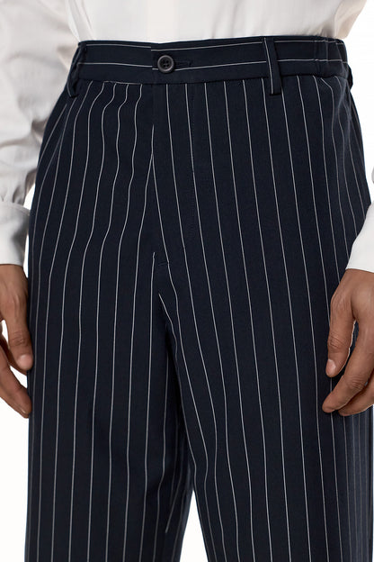 Pinstripe Tailored Relaxed Trousers - HARU