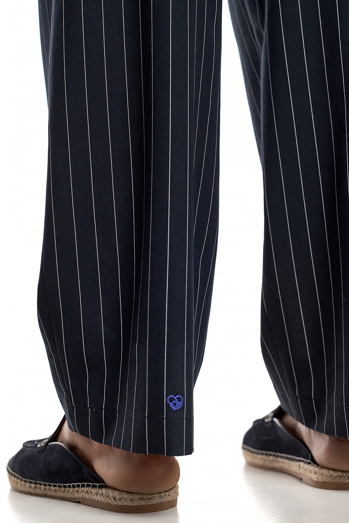 Pinstripe Tailored Relaxed Trousers - HARU