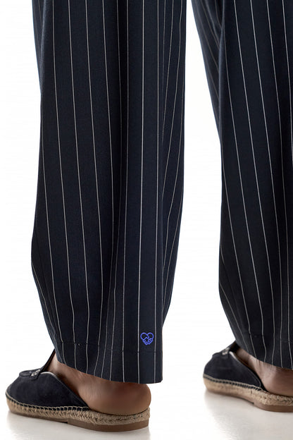 Pinstripe Tailored Relaxed Trousers - HARU