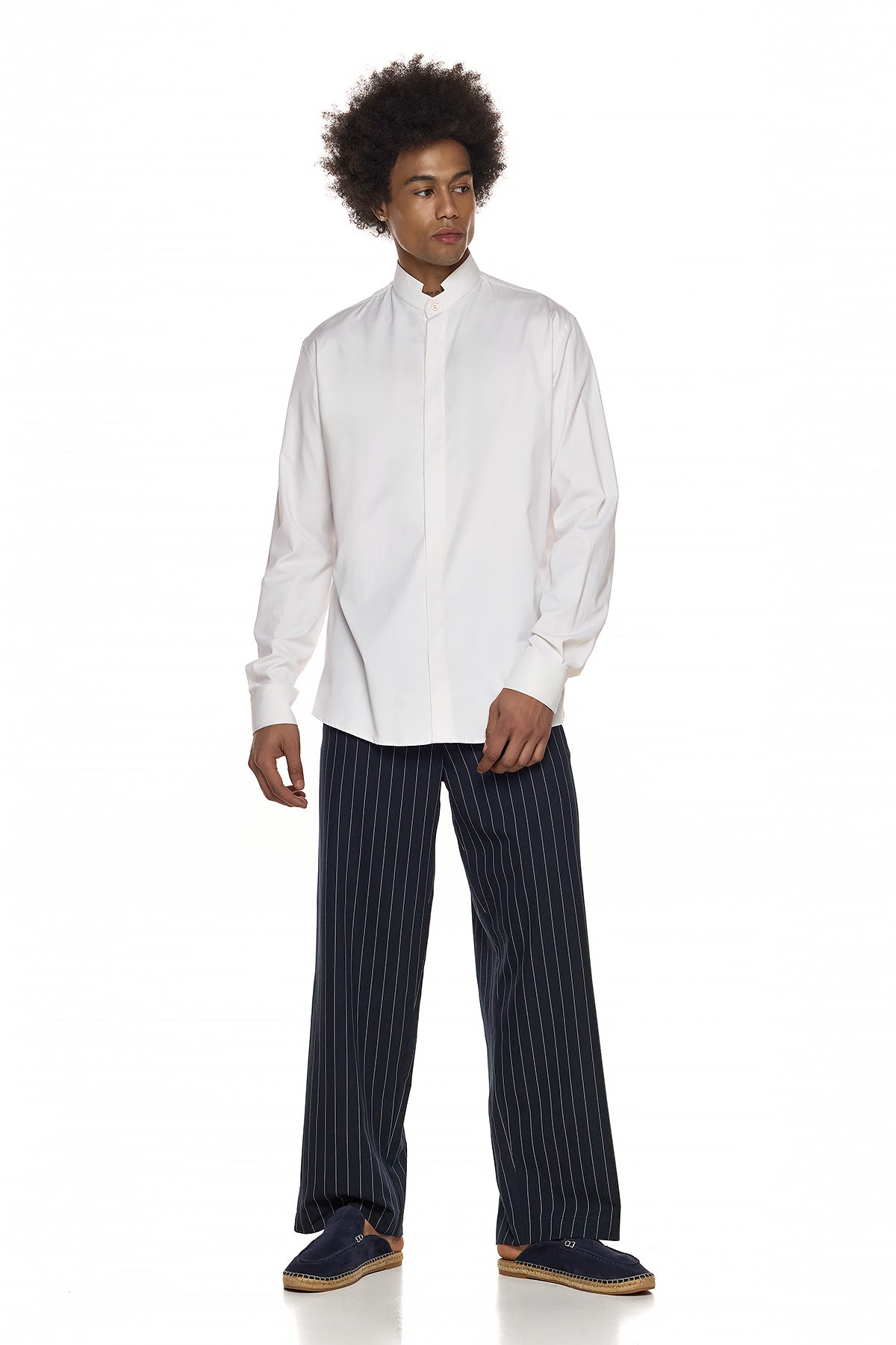 Pinstripe Tailored Relaxed Trousers - HARU