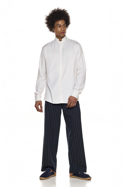 Pinstripe Tailored Relaxed Trousers - HARU