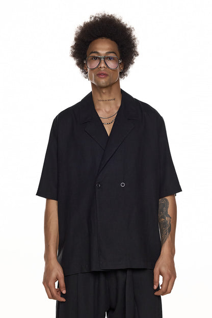 Double-Breasted Short-Sleeve Shirt – AMIDA