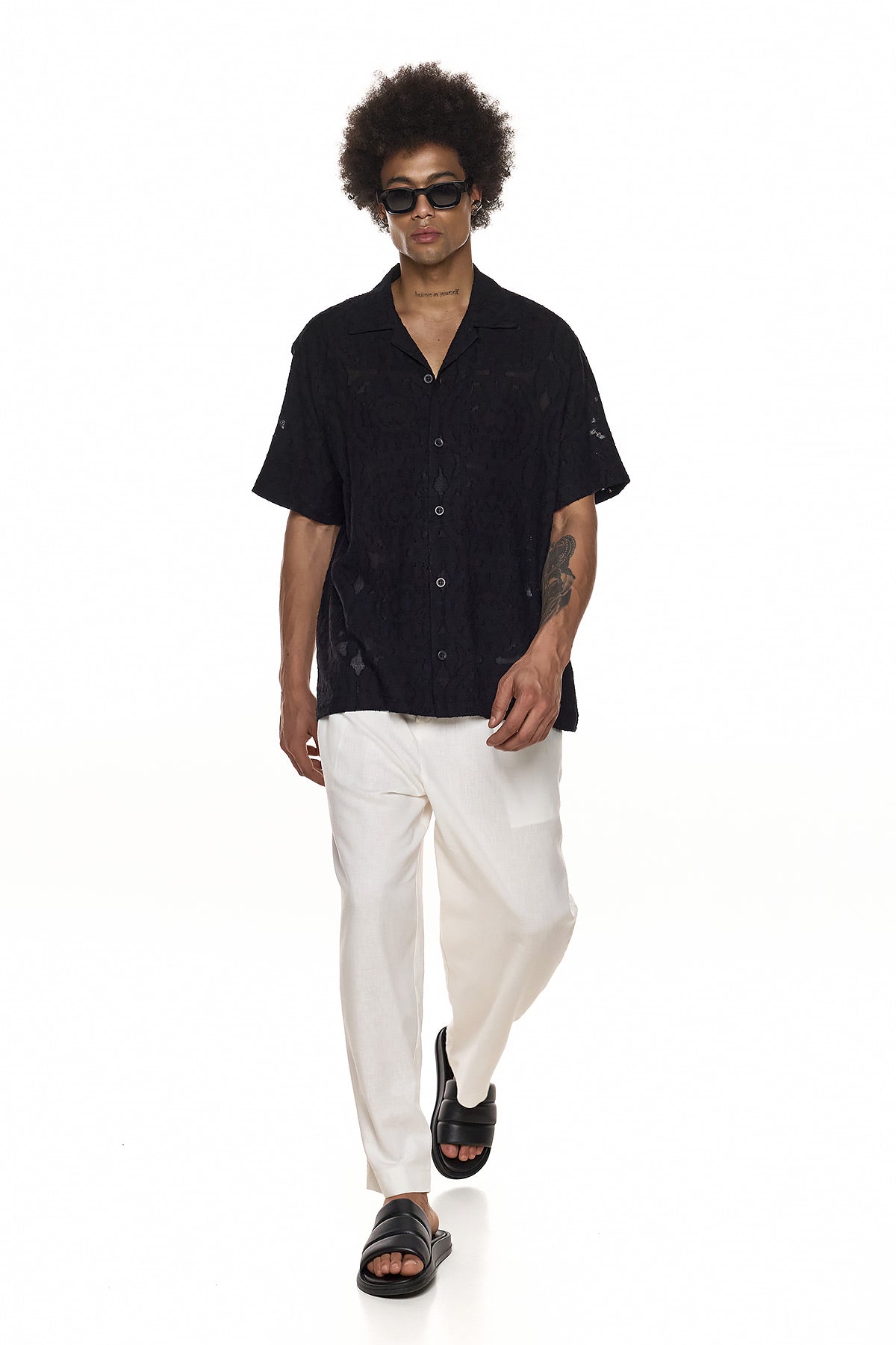 Short Sleeve Jacquard Shirt - KODO