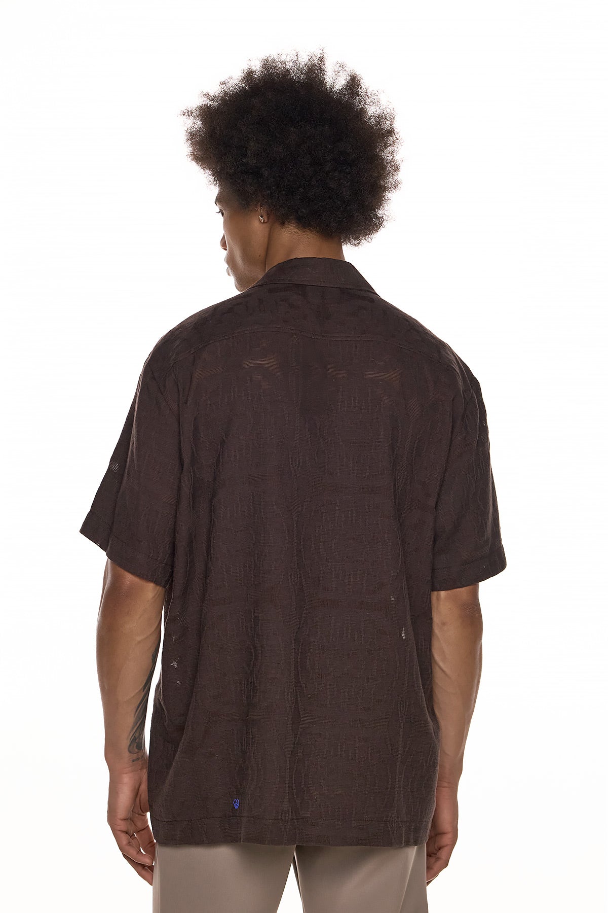 Short Sleeve Jacquard Shirt - KODO