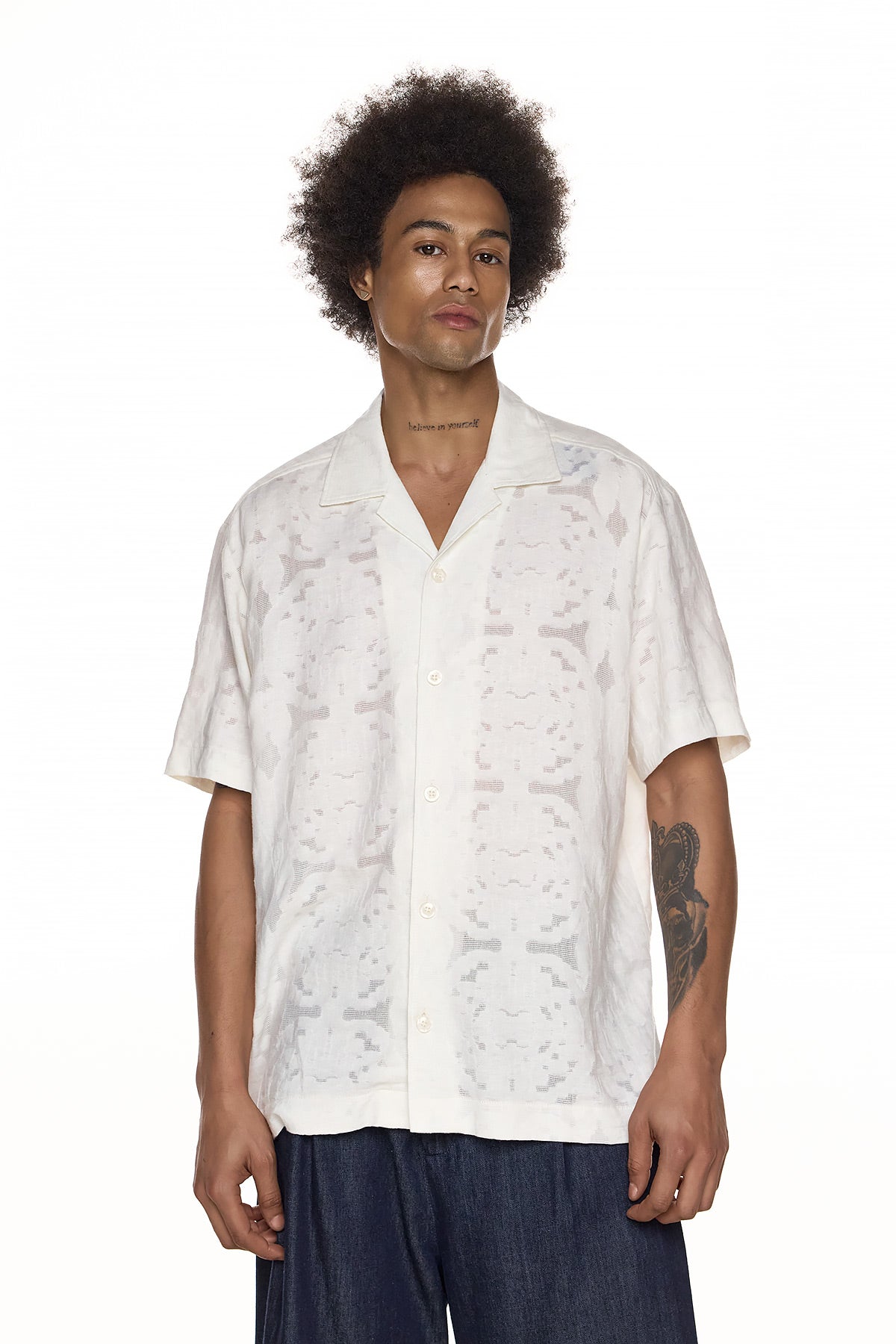 Short Sleeve Jacquard Shirt - KODO