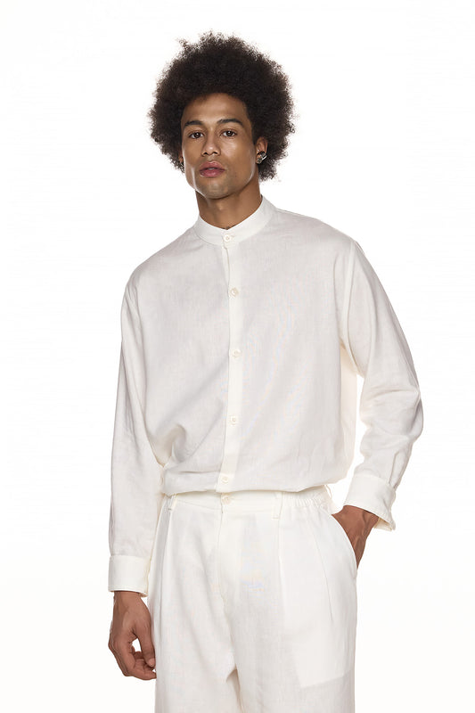 Mandarin Linen Shirt - SUNA