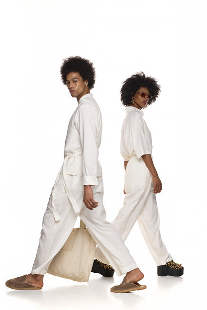 Mandarin Linen Shirt - SUNA