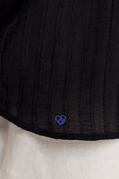 Band Collar Shirt – Black - EIZO