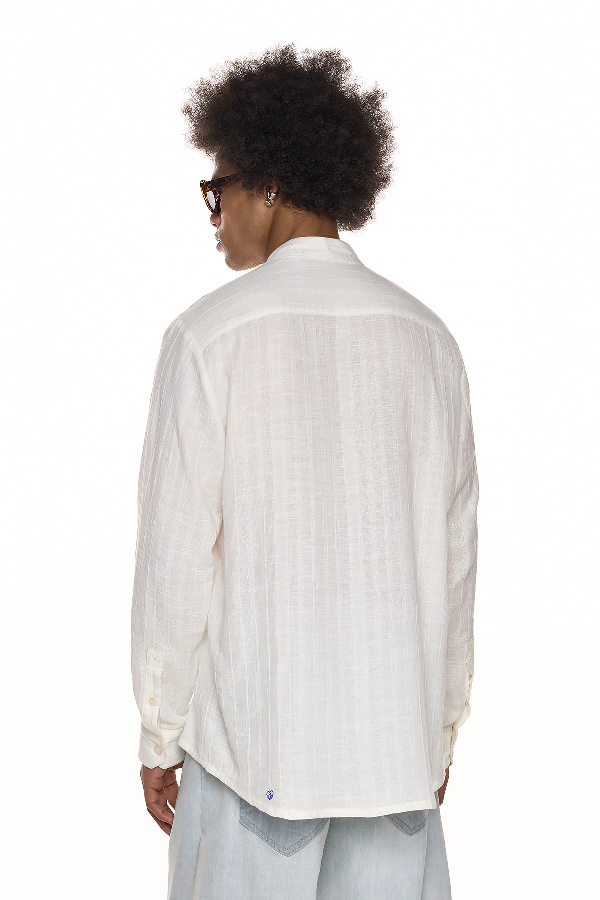 Band Collar Shirt – White - EIZO