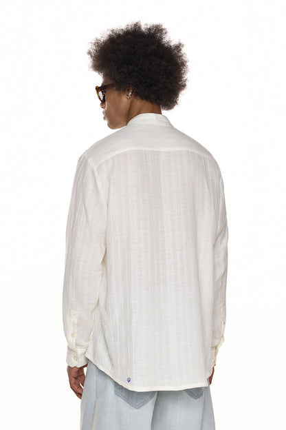 Band Collar Shirt – White - EIZO