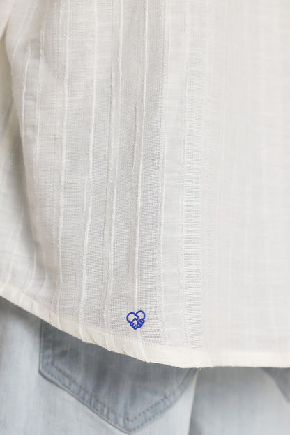 Band Collar Shirt – White - EIZO