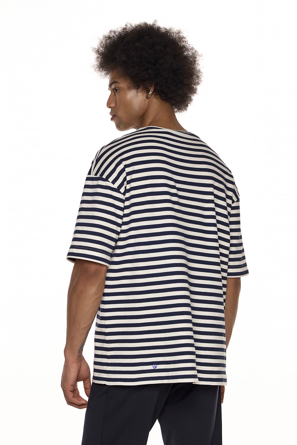 Nautical Striped Knit Tee – Navy - AOI