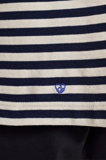 Nautical Striped Knit Tee – Navy - AOI