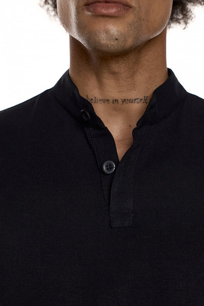 Band Collar Short-Sleeve Top – Ame