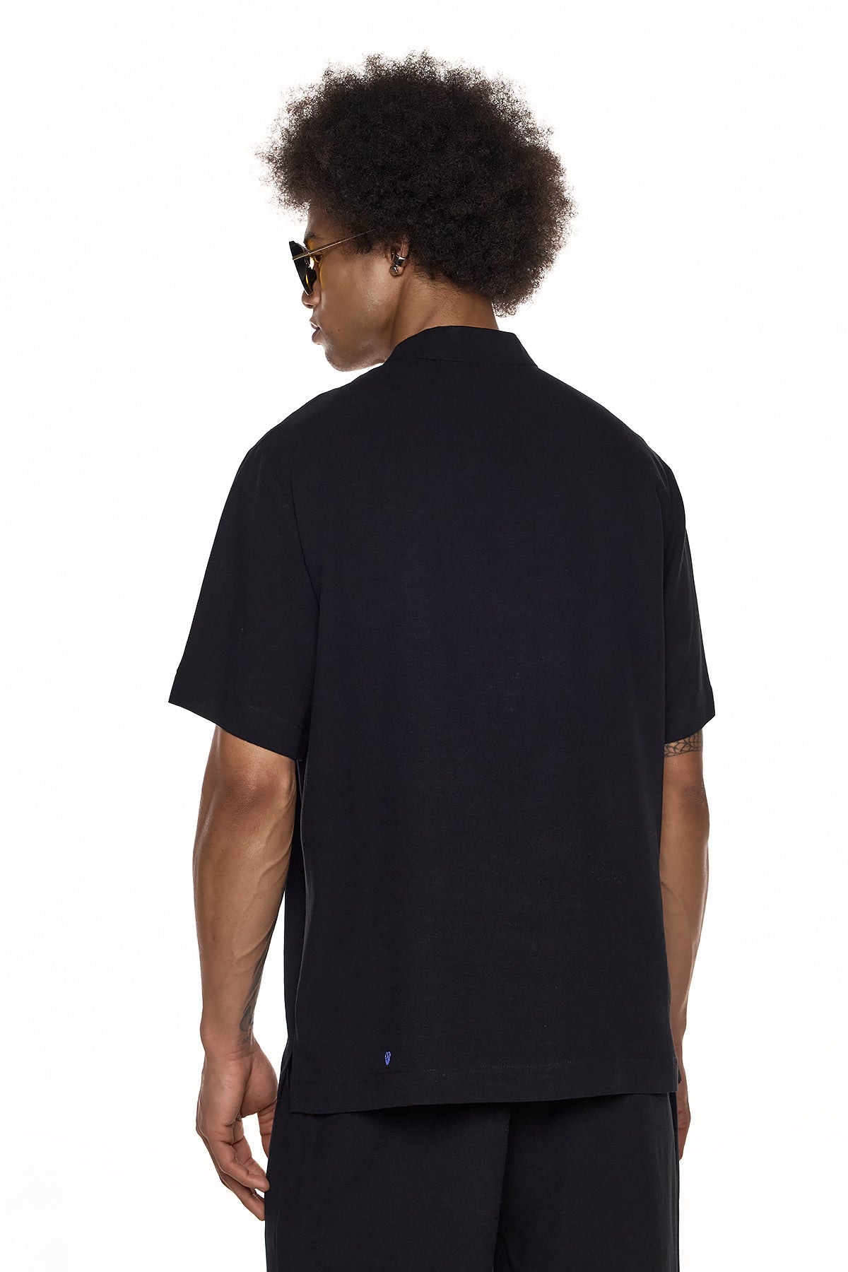 Band Collar Short-Sleeve Top – Ame