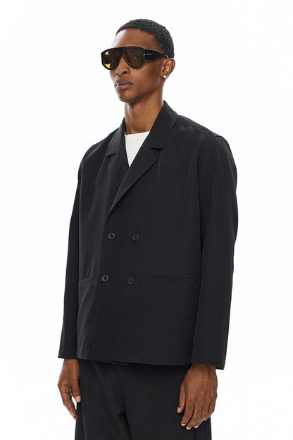 KAGE Double-Breasted Jacket - Black - GEKKOU