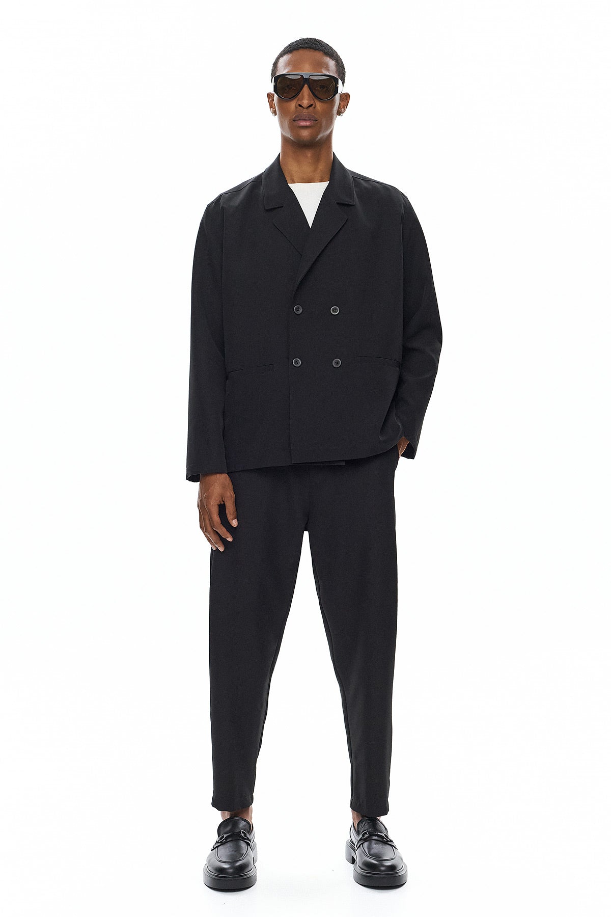 KAGE Double-Breasted Jacket - Black - GEKKOU